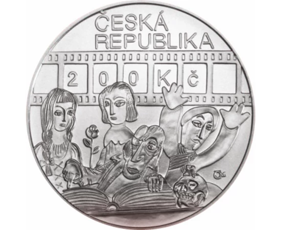 // 200 korona  Csehország  2010 // - 2010-ben a Cseh Nemzeti Bank ezüst 200 korona kibocsátásában emlékezett meg Karel Zeman filmrendező születésének 100. évfordulójáról. Filmjeiből érezhető kisfiús kalandvágya  mely élete végéig jellemző volt rá. Rajongo