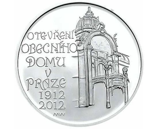 // 200 korona, Csehország, 2012 // - A prágai Reprezentációs ház a cseh főváros híres szecessziós műemléke, jelenleg nagyszabású kultúrház és szórakoztató központ. Az ezüst emlékpénz megnyitásának 100. évfordulójára került kibocsátásra.
