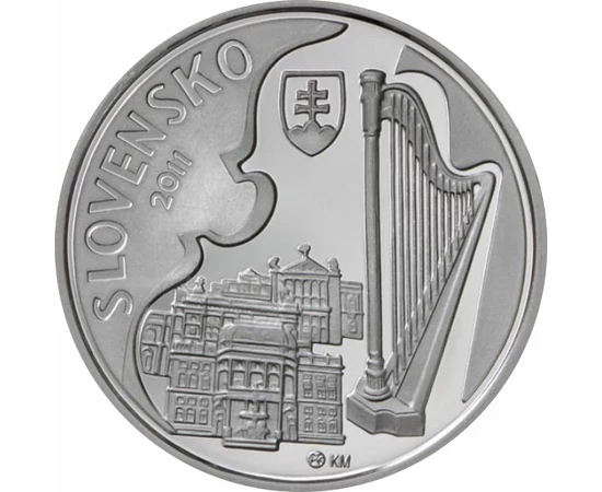 Ján Cikker, zeneszerző, 10 euró, ezüst, Szlovákia, 2011