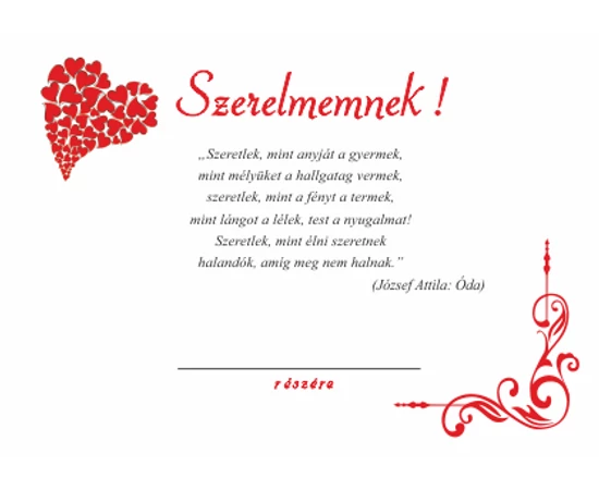 Alkalmi érem a Kedvesnek, díszborítékban, LOVE felirat