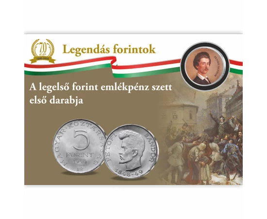 // 50 euró cent • színezett • 7,8 g • Ø 24,25 mm • Európai Unió, 2002-2019 // Az 1848/49-es forradalom végnapjainak egyik tragikus eseménye a Segesvár melletti ütközet, melyben eltűnt Bem József segédtisztje, Petőfi Sándor honvédőrnagy, a magyar költészet