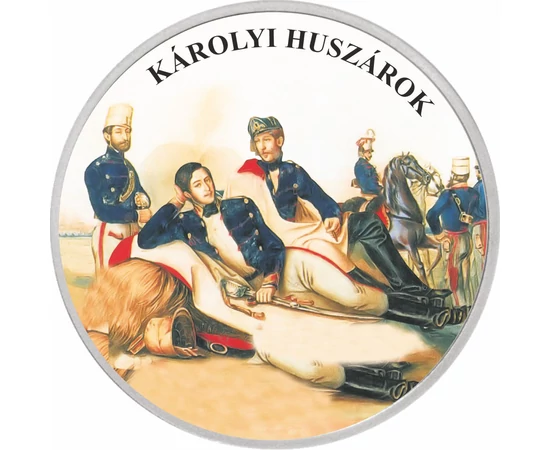 Szabadságharc, Károlyi huszárok, festett ezüstözött érem