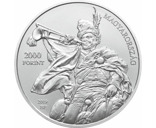 // 2000 forint, Benczúr Gyula, verdefényes, rézötvözet, Magyarország, 2019 // Benczúr Gyula, a magyar történelem festői megörökítője