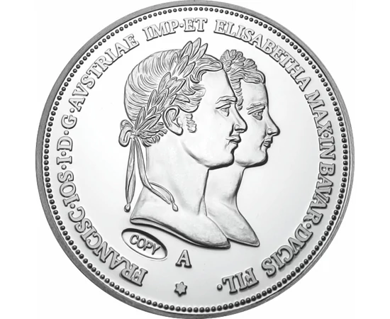 // 1 florin utánveret, Eljegyzési 1 florin ezüstözött rézötvözet, utánveret, másolat, nem pénz, replica, no coin