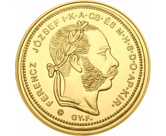 Ferenc József reform aranypénze, utánveret, ezüst aranyozva