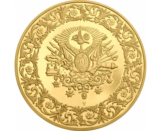 V. Mehmed szultán 500 arany kurus, Oszmán Birodalom, 1915, utánveret