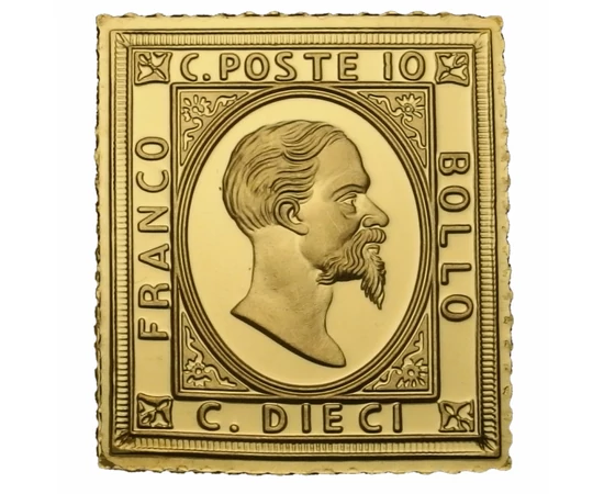 1 Francobollo, 1862, bélyegérem, aranyozott
