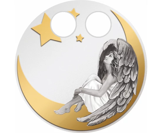 Ékszer-érme nyaklánccal, Karácsonyi angyal, 500 frank, ezüst, Kamerun, 2018 