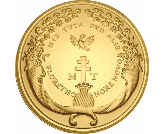 A Szent István rend alapítása 10 dukát aranyérem, 1764, utánveret