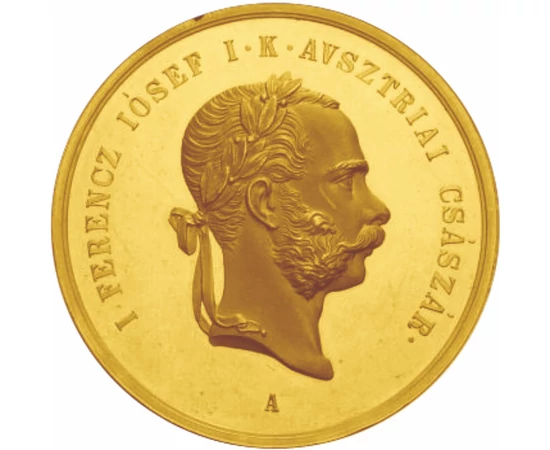  Ferenc József koronázása, aranyozott érmek utánveretben