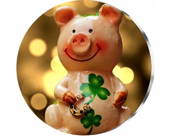 Újévi szerencsehozó, színezüst érem